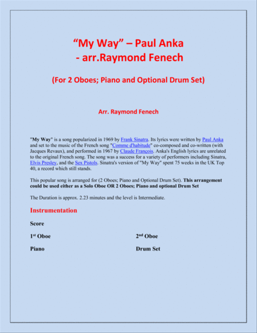My Way Woodwind Duet scores gallery preview page 2