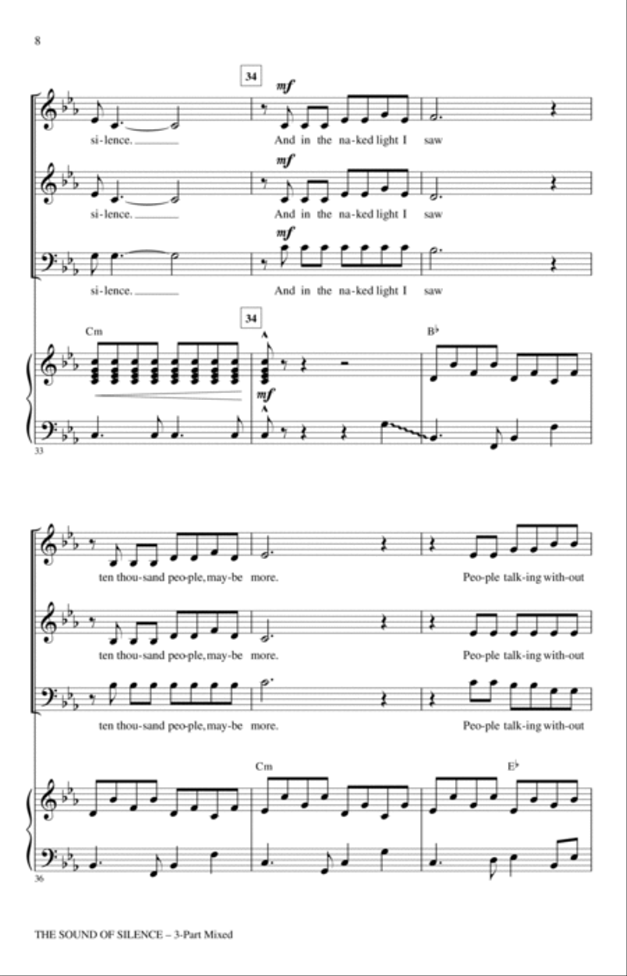 The Sound Of Silence (arr. Roger Emerson) 3-Part scores gallery preview page 6