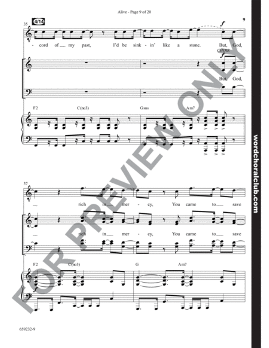 Alive - Anthem Alive - Anthem 4-Part scores gallery preview page 9