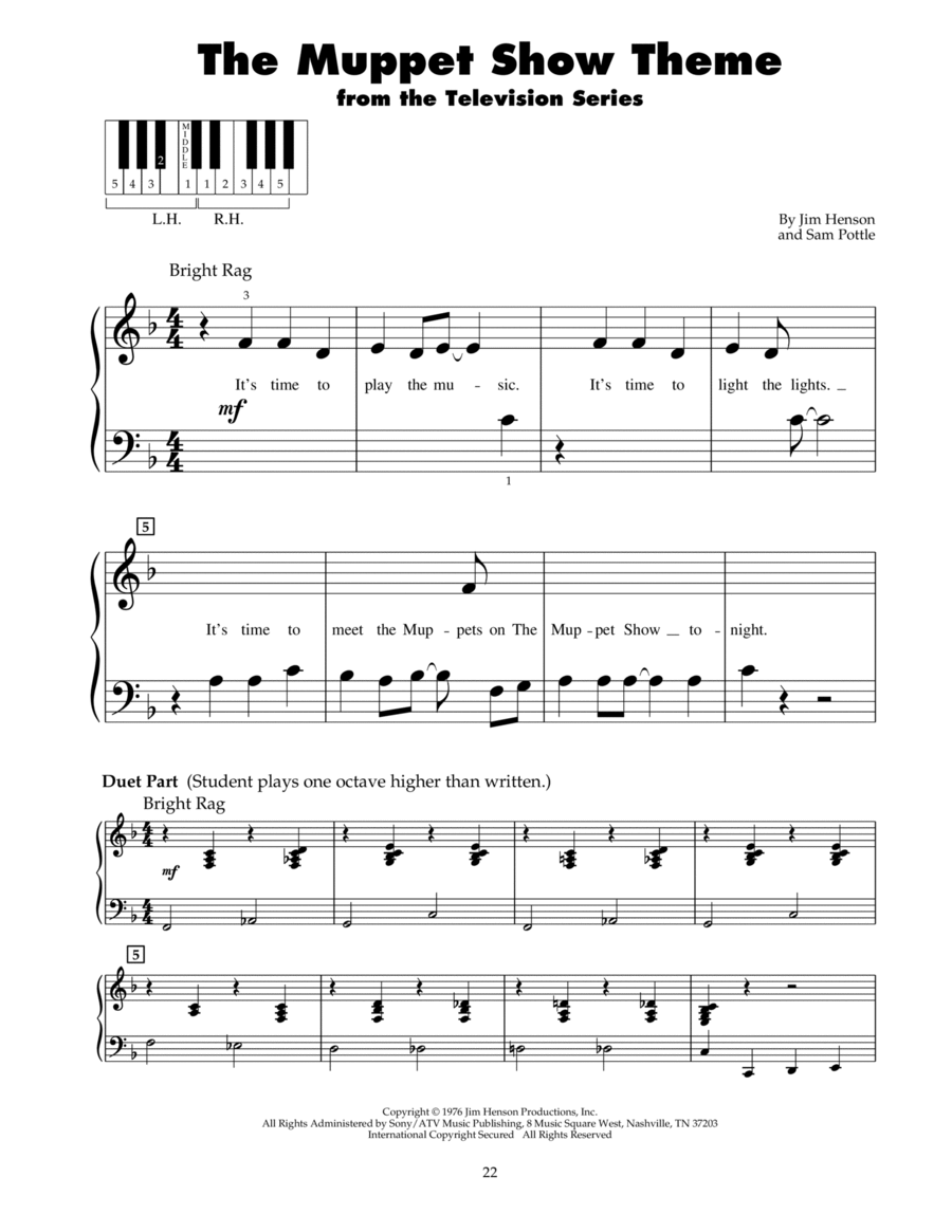 The Muppet Show Theme Piano scores gallery preview page 1