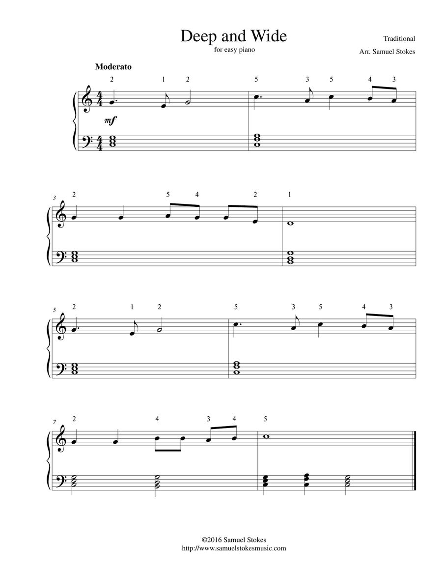 Deep and Wide - for easy piano Easy Piano scores gallery preview page 1