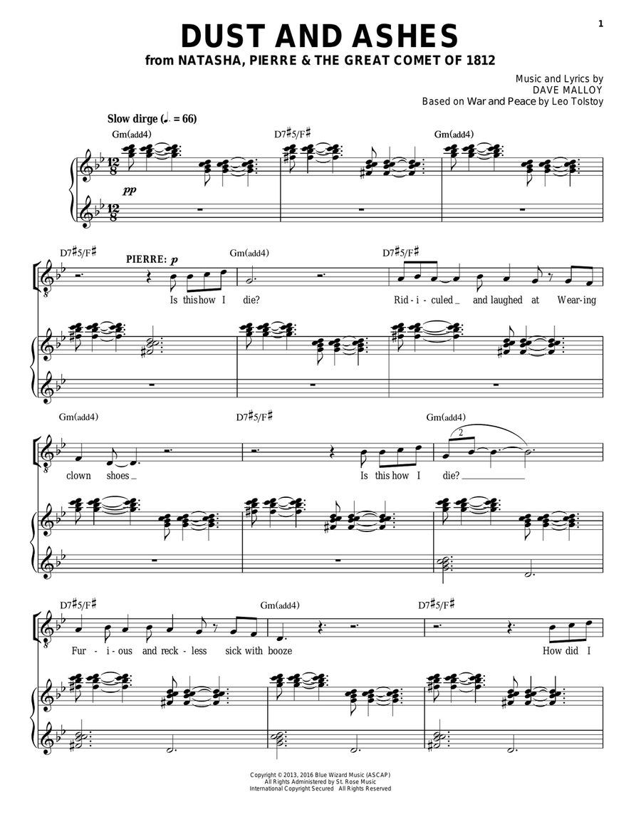 Dust And Ashes Voice scores gallery preview page 1