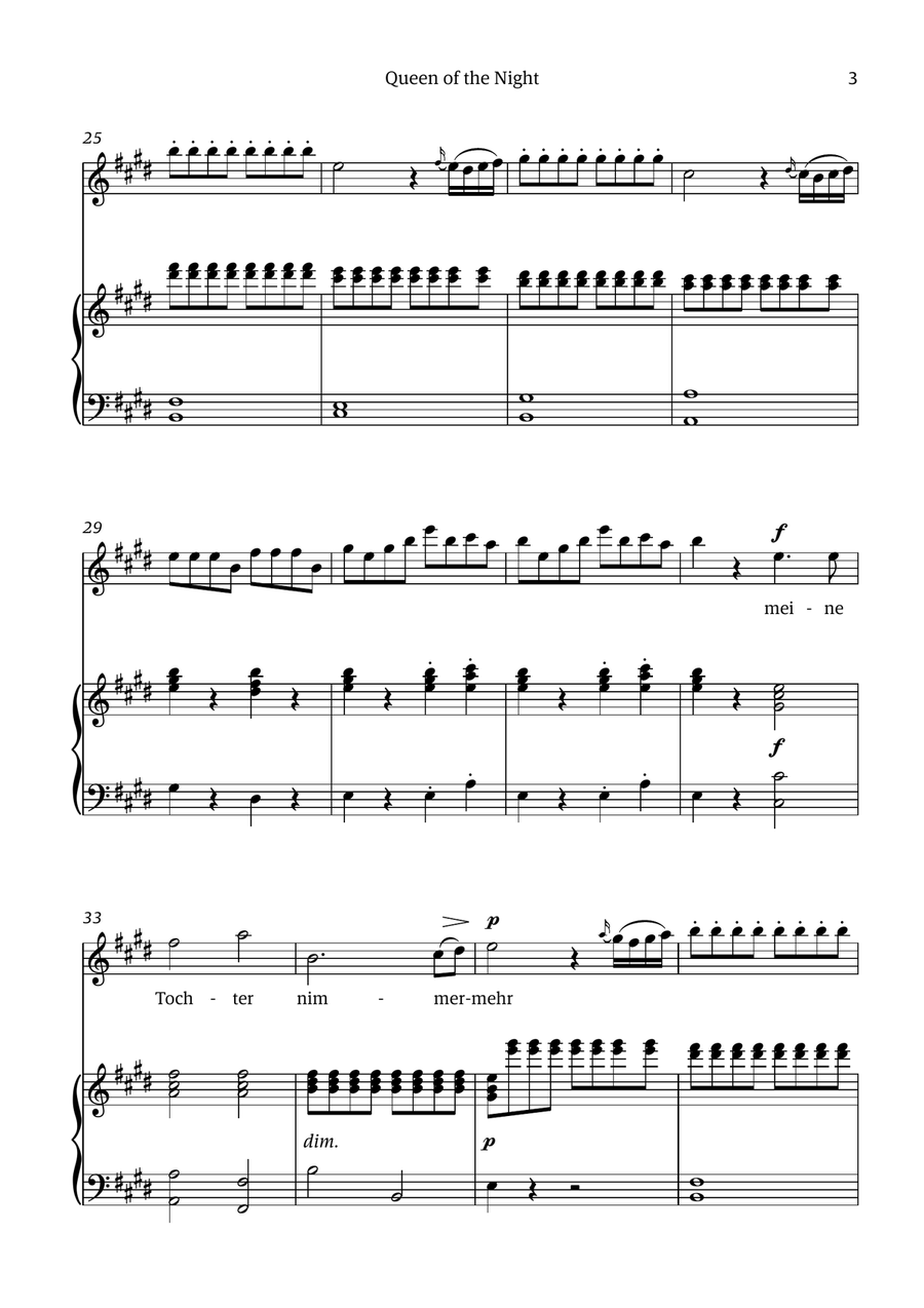 Queen of the Night (aria) - for SOPRANO in C# minor Chamber Music scores gallery preview page 3
