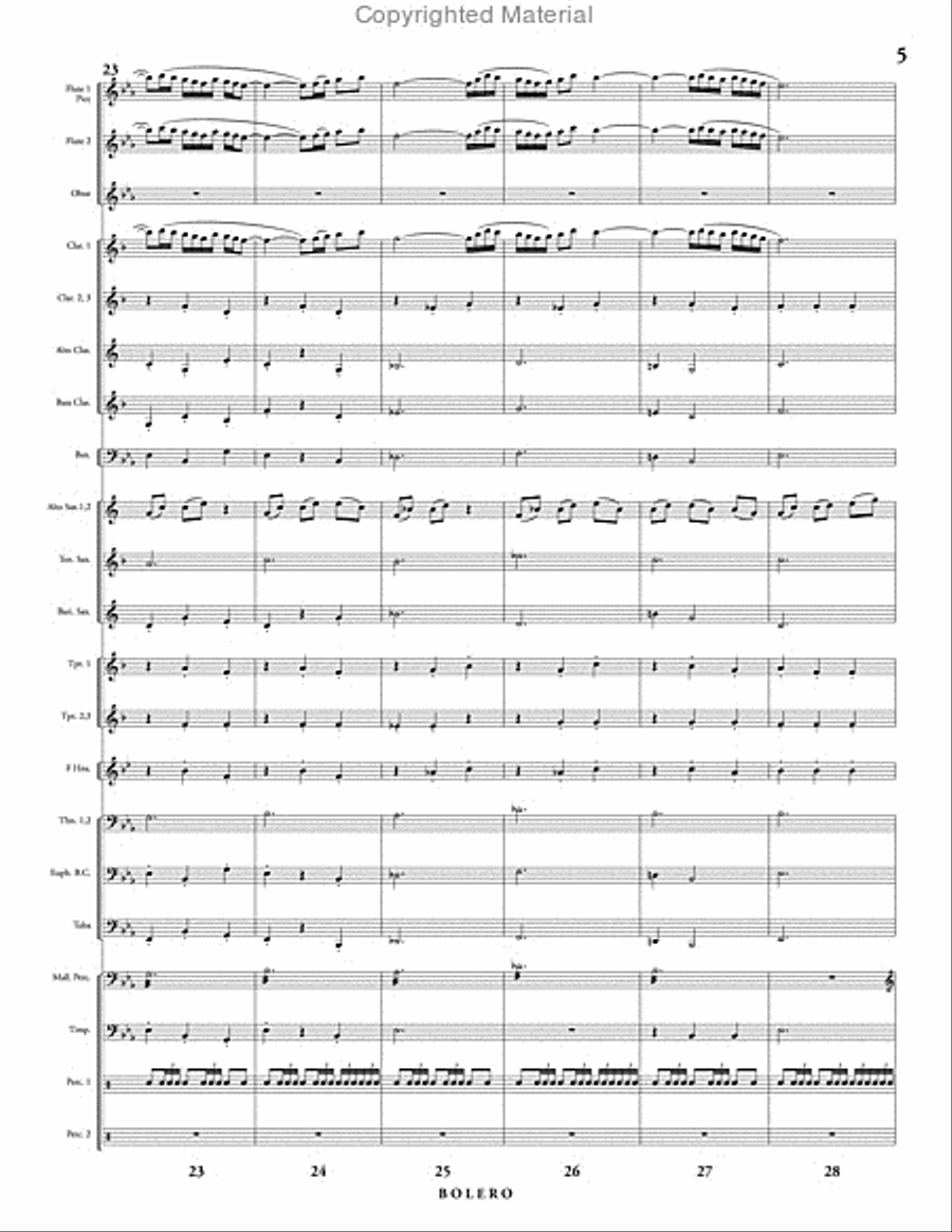 Bolero: Homage Maurice Ravel Concert Band scores gallery preview page 6