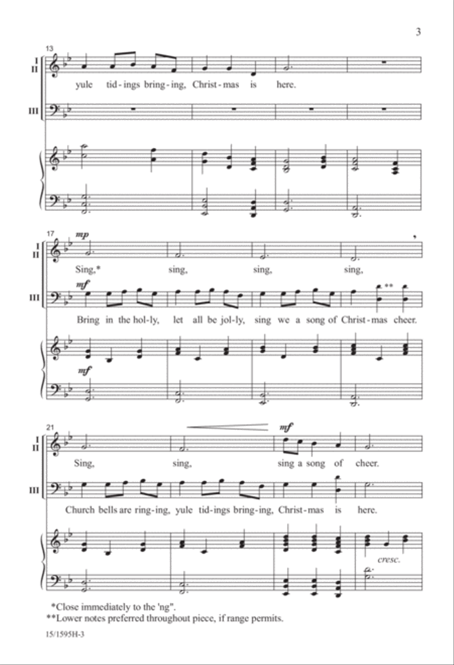 Holly Carol - 3-part Mixed/SAB 3-Part scores gallery preview page 4