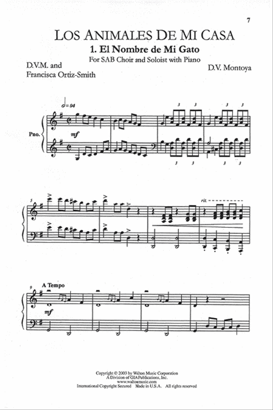 Los Animales de Mi Casa Los Animales de Mi Casa 3-Part scores gallery preview page 2