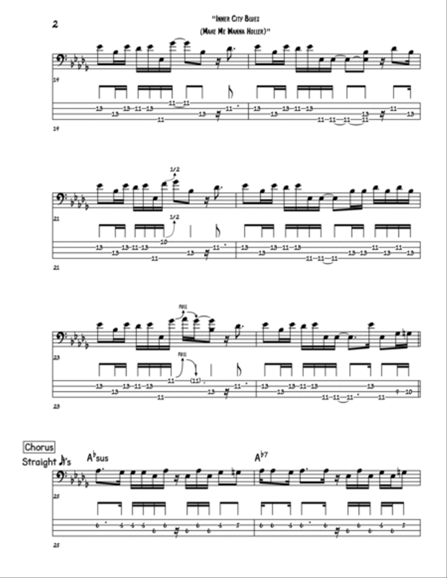 Inner City Blues (make Me Wanna Holler) Bass Guitar scores gallery preview page 2