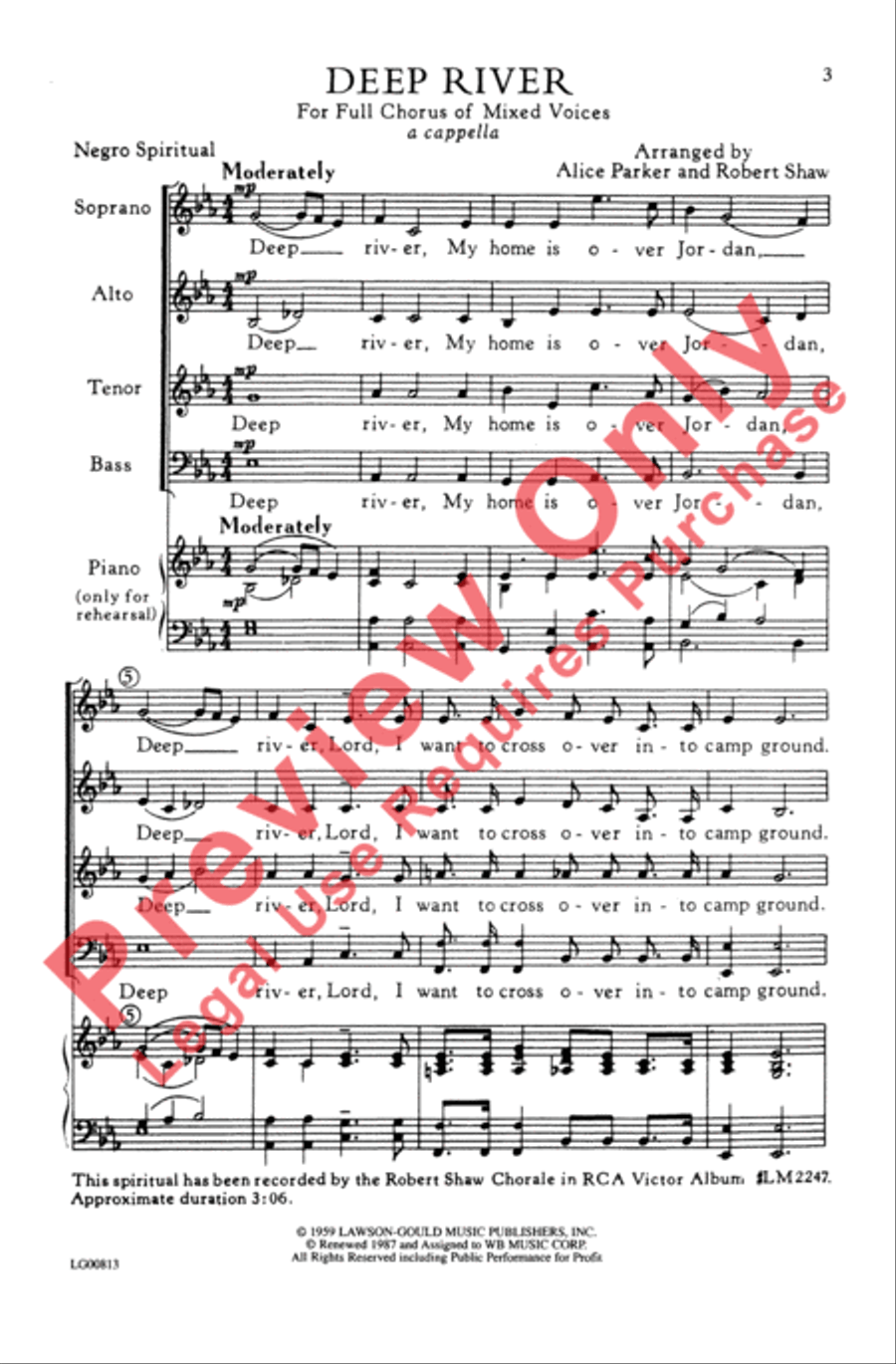 Deep River 4-Part scores gallery preview page 2