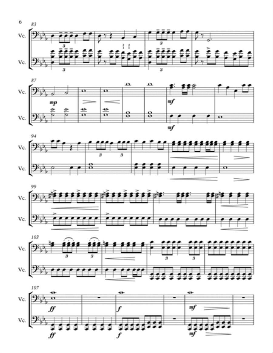 Rock! Cello! Duet! String Duet scores gallery preview page 6