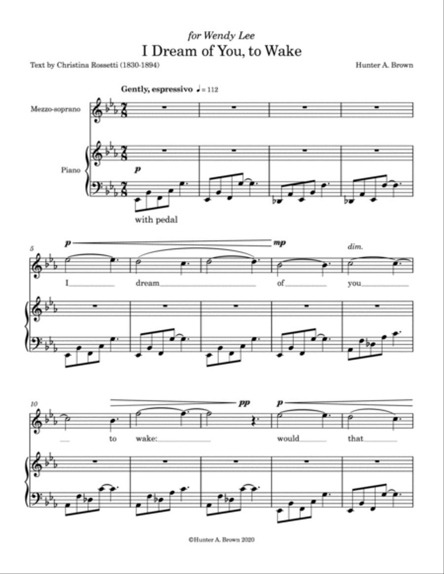 I Dream of You, to Wake (Mezzo-Soprano and Piano) Mezzo-Soprano Voice scores gallery preview page 3