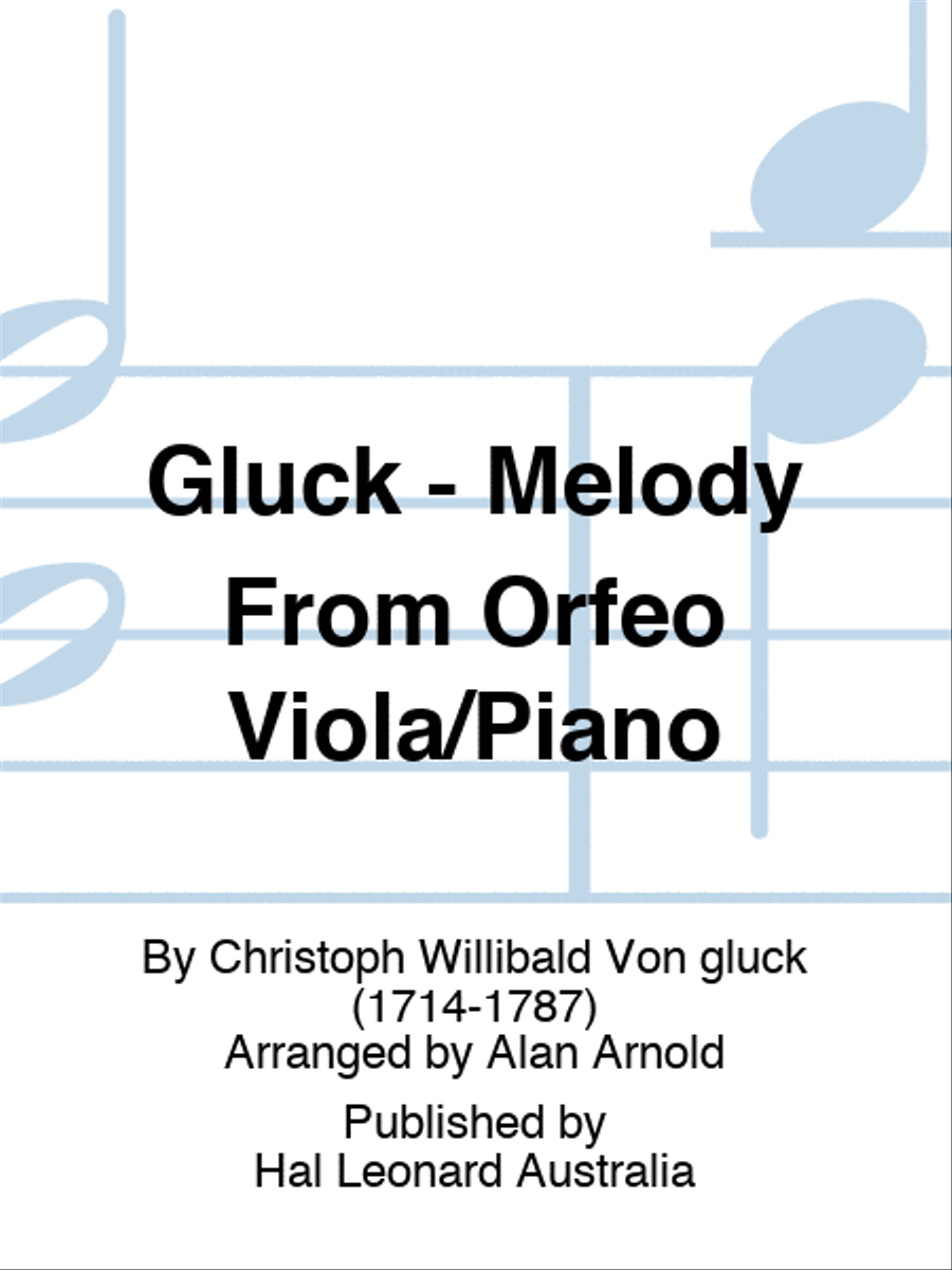 Gluck - Melody From Orfeo Viola/Piano Piano Accompaniment scores gallery preview page 1