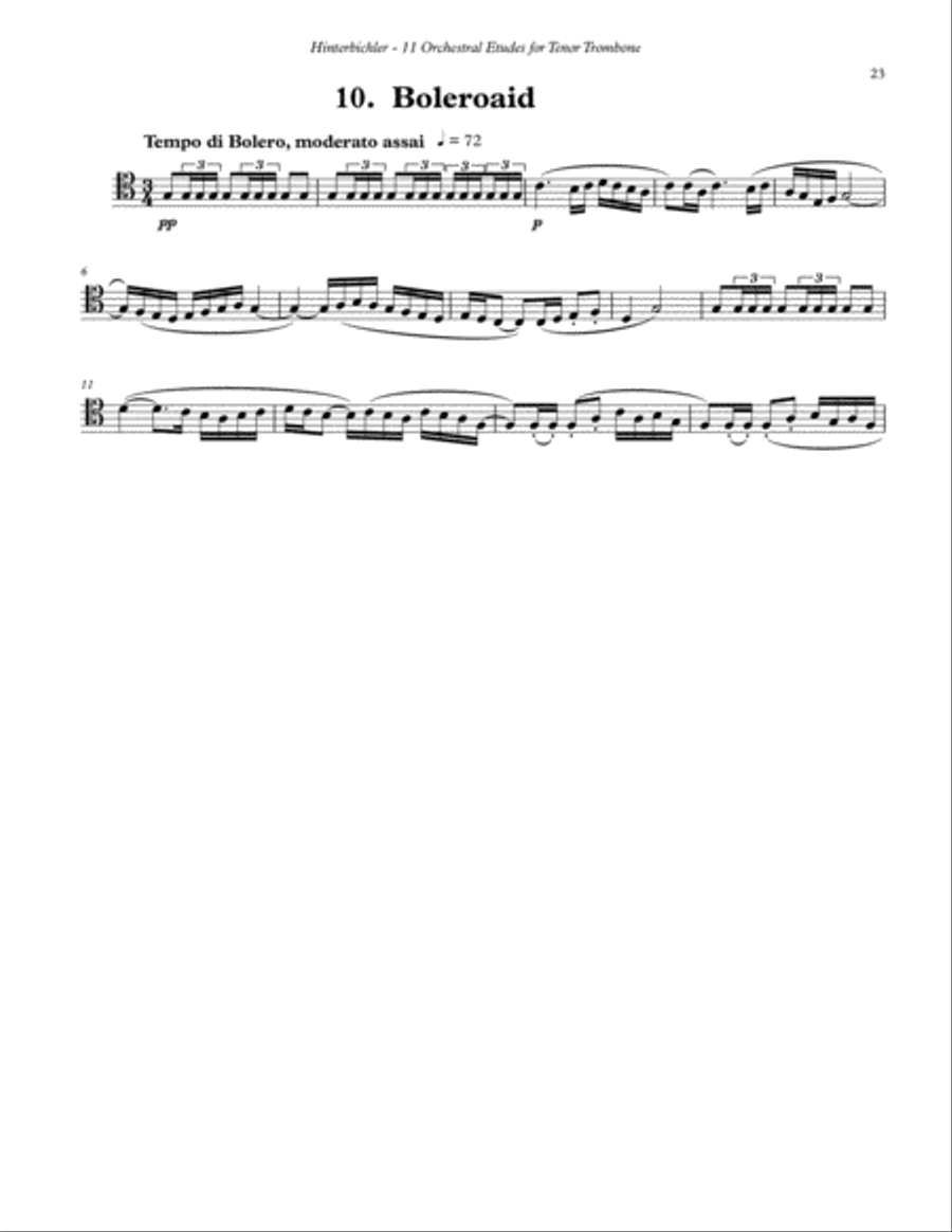 11 Orchestral Etudes for Tenor Trombone Score scores gallery preview page 11