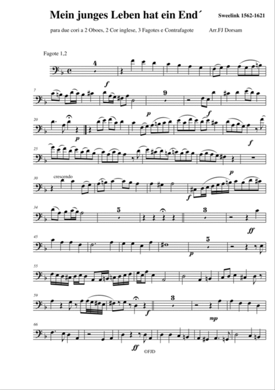 Mein junges Leben hat ein End´ Jan Sweelinck Video: https://youtu.be/MVmMLmpnN4g Small Ensemble scores gallery preview page 6