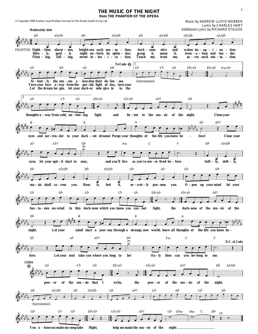The Music Of The Night (from The Phantom Of The Opera)