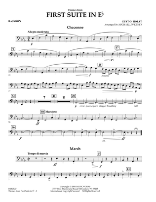 First Suite In E Flat, Themes From - Bassoon