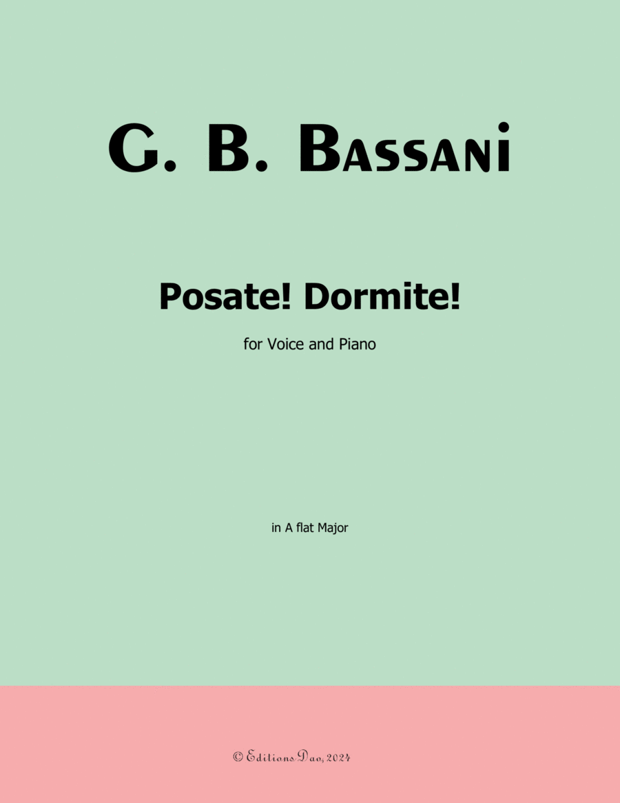 Posate! Dormite! by Bassani, in A flat Major Voice scores gallery preview page 1