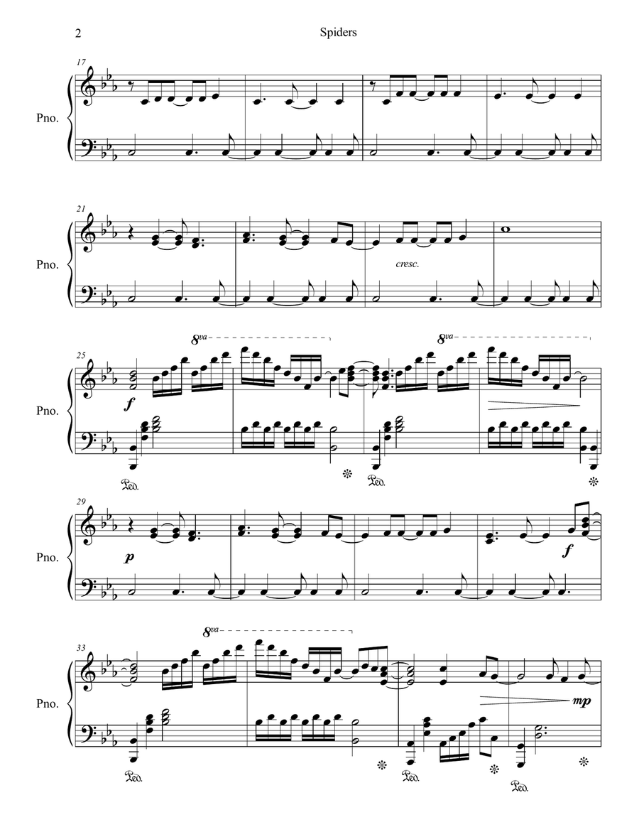 Spiders Piano Solo scores gallery preview page 3