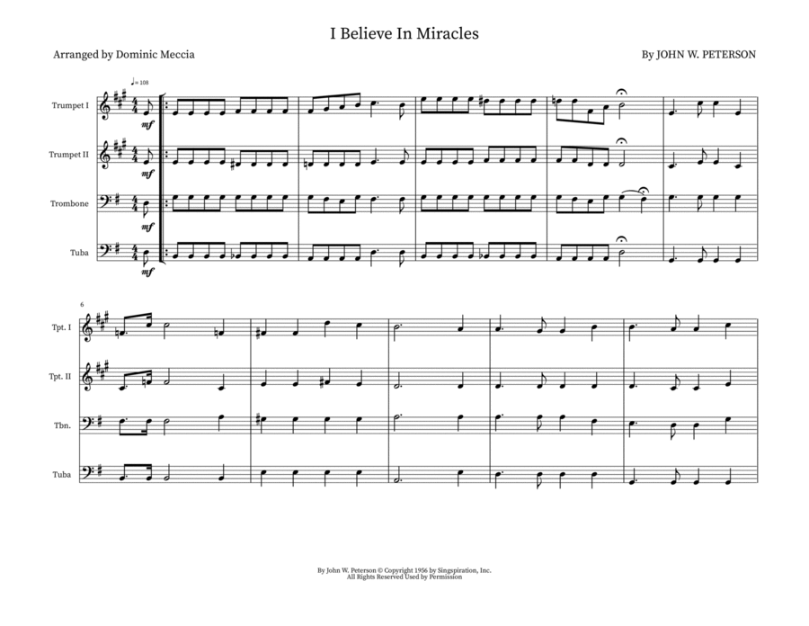 I Believe In Miracles Trombone scores gallery preview page 1