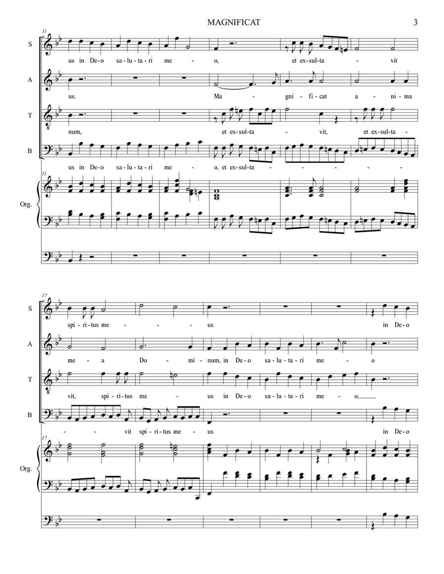 MAGNIFICAT - F. Durante - For SATB Choir and Organ - With parts 4-Part scores gallery preview page 3