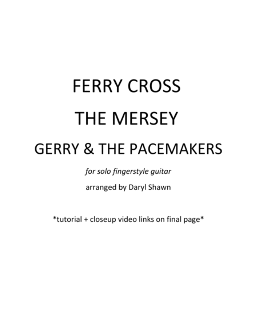 Ferry 'cross The Mersey Guitar Tablature scores gallery preview page 1