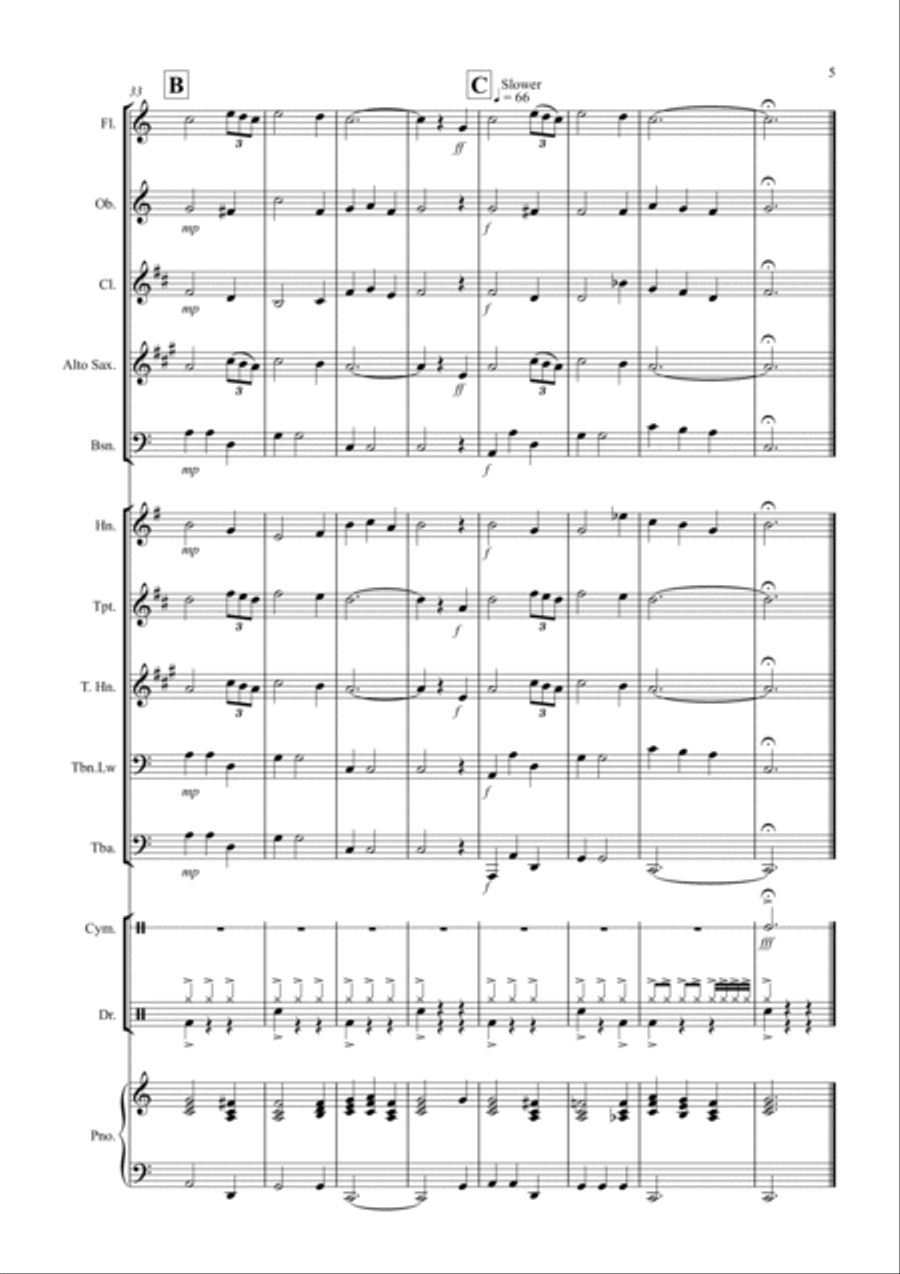 Amazing Grace for School Wind Band Concert Band scores gallery preview page 5