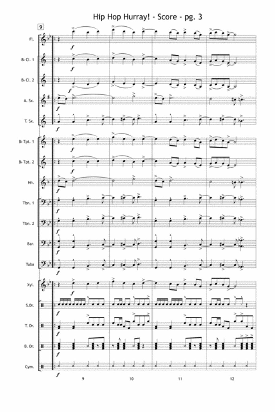 Hip Hop Hurray! Marching Band scores gallery preview page 4