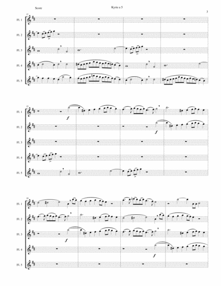 Mozart Kyrie canon a 5 arranged for 5 flutes image number null