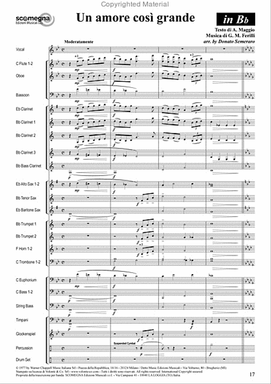 Un Amore Cosi Grande Un Amore Cosi Grande Concert Band scores gallery preview page 5