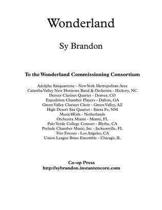 Book cover for Wonderland for Reed Quintet