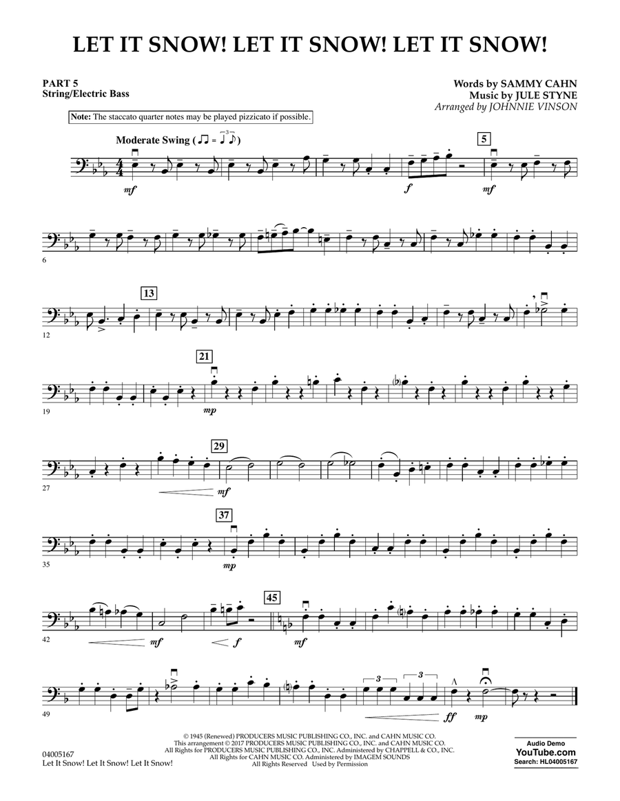 Let It Snow! Let It Snow! Let It Snow! - Pt.5 - String/Electric Bass Concert Band scores gallery preview page 1