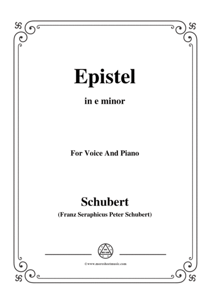 Schubert-Epistel(Herrn Joseph Spaun),in e minor,for Voice&Piano image number null