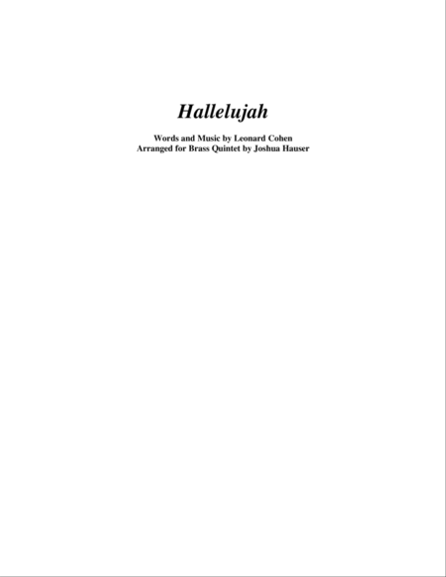 Hallelujah Hallelujah Brass Ensemble scores gallery preview page 1