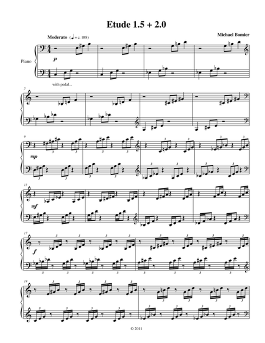 Etude 1.5 + 2.0 for Piano Solo from 25 Etudes using Symmetry, Mirroring and Intervals image number null