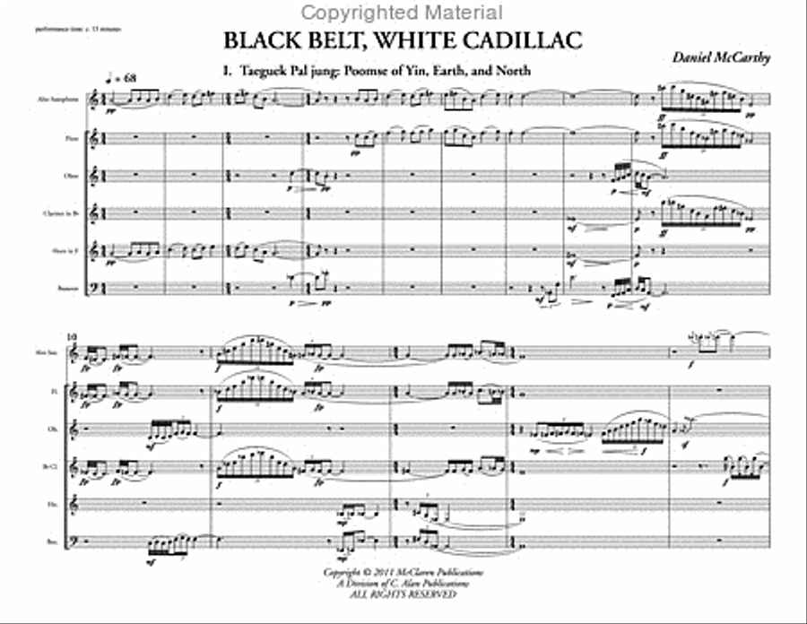Black Belt, White Cadillac (score & parts) Woodwind Quintet scores gallery preview page 2