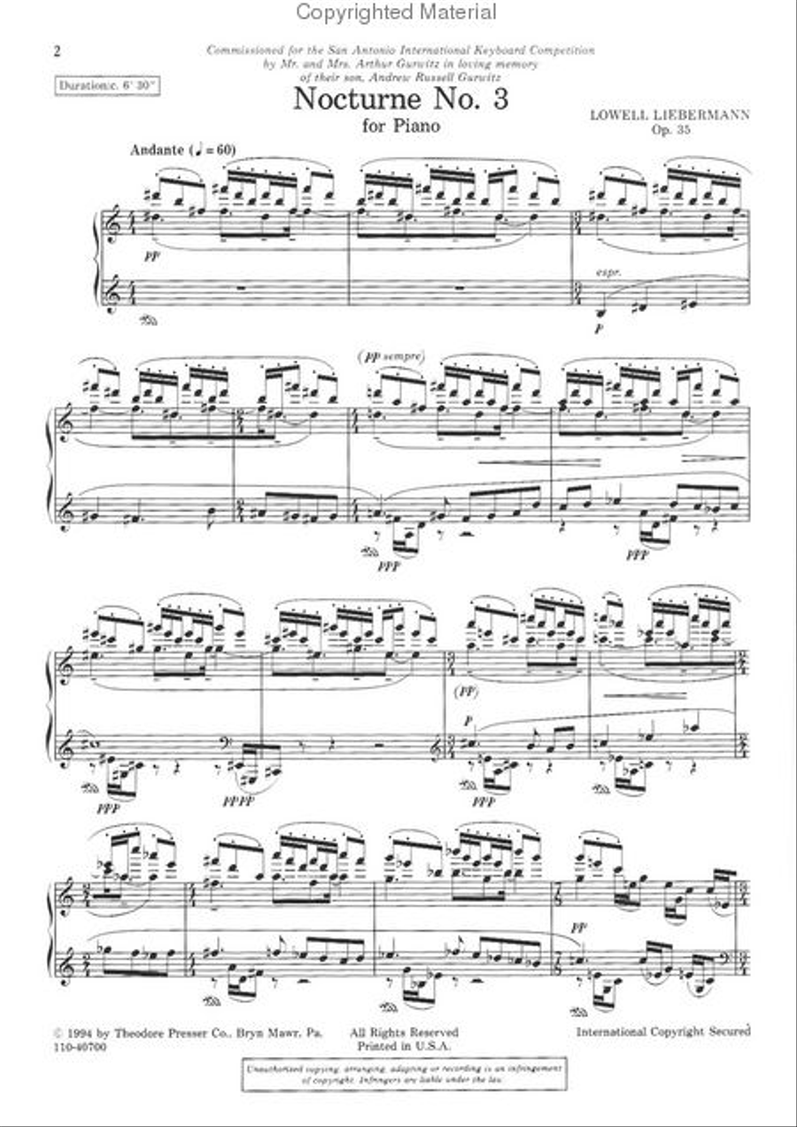 Nocturne No. 3 Nocturne No. 3 Chamber Music scores gallery preview page 2