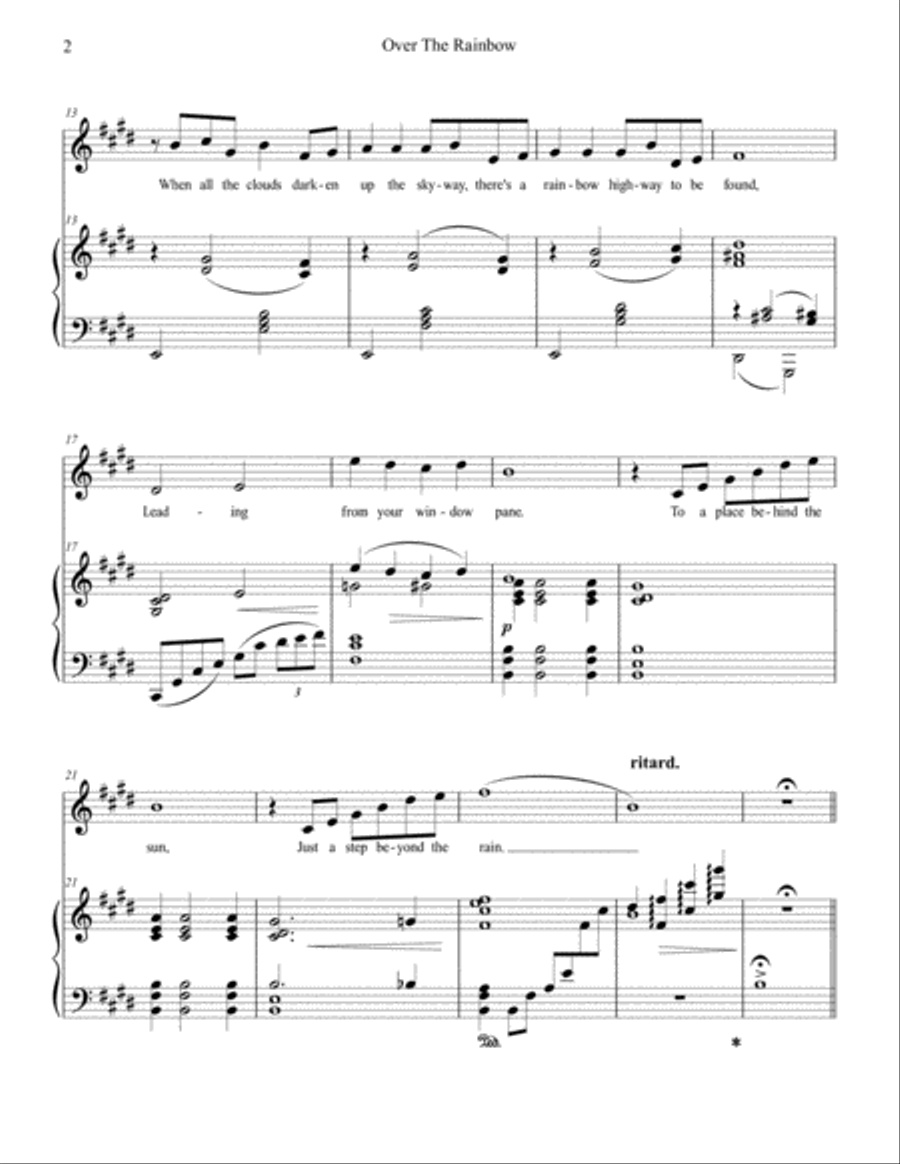 Over The Rainbow (from The Wizard Of Oz) Voice scores gallery preview page 2