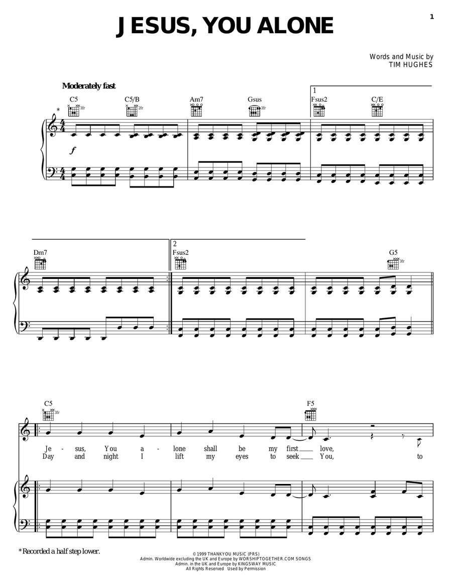 Jesus, You Alone Guitar scores gallery preview page 1