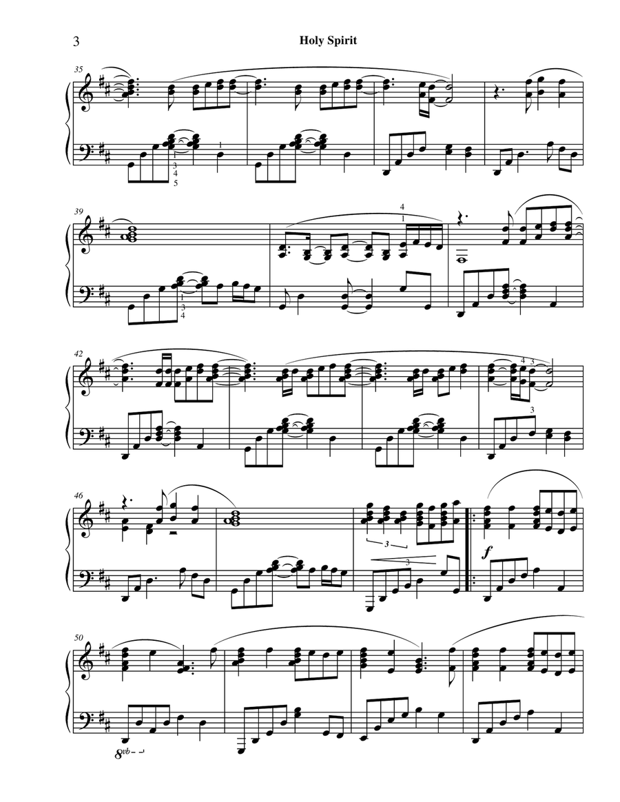 Holy Spirit Piano Solo scores gallery preview page 4