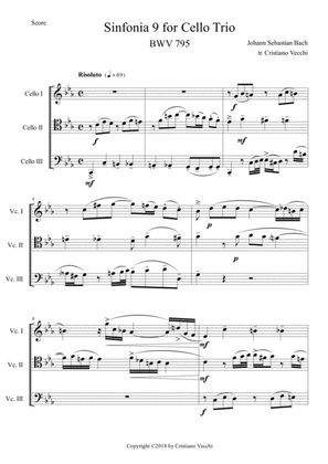 Sinfonia 9 for Cello Trio