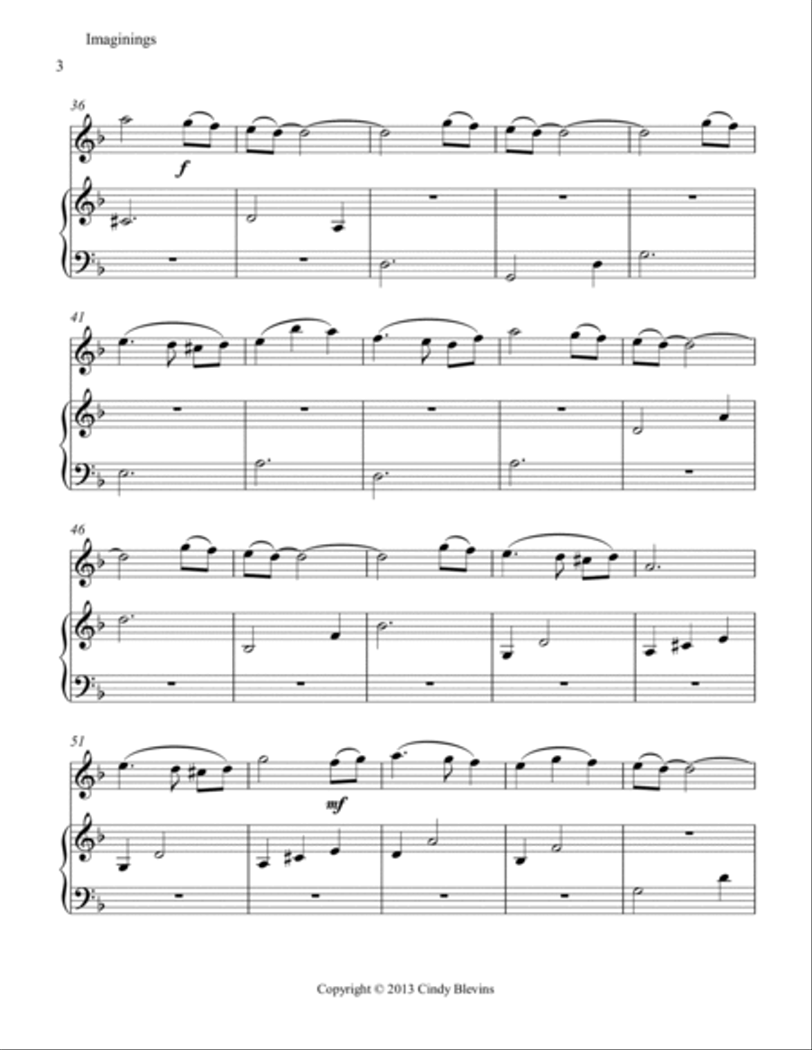 Imaginings, Native American Flute and Harp Flute scores gallery preview page 4