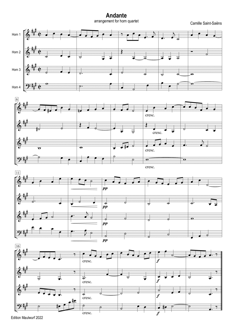 Andante Andante Brass Quartet scores gallery preview page 1
