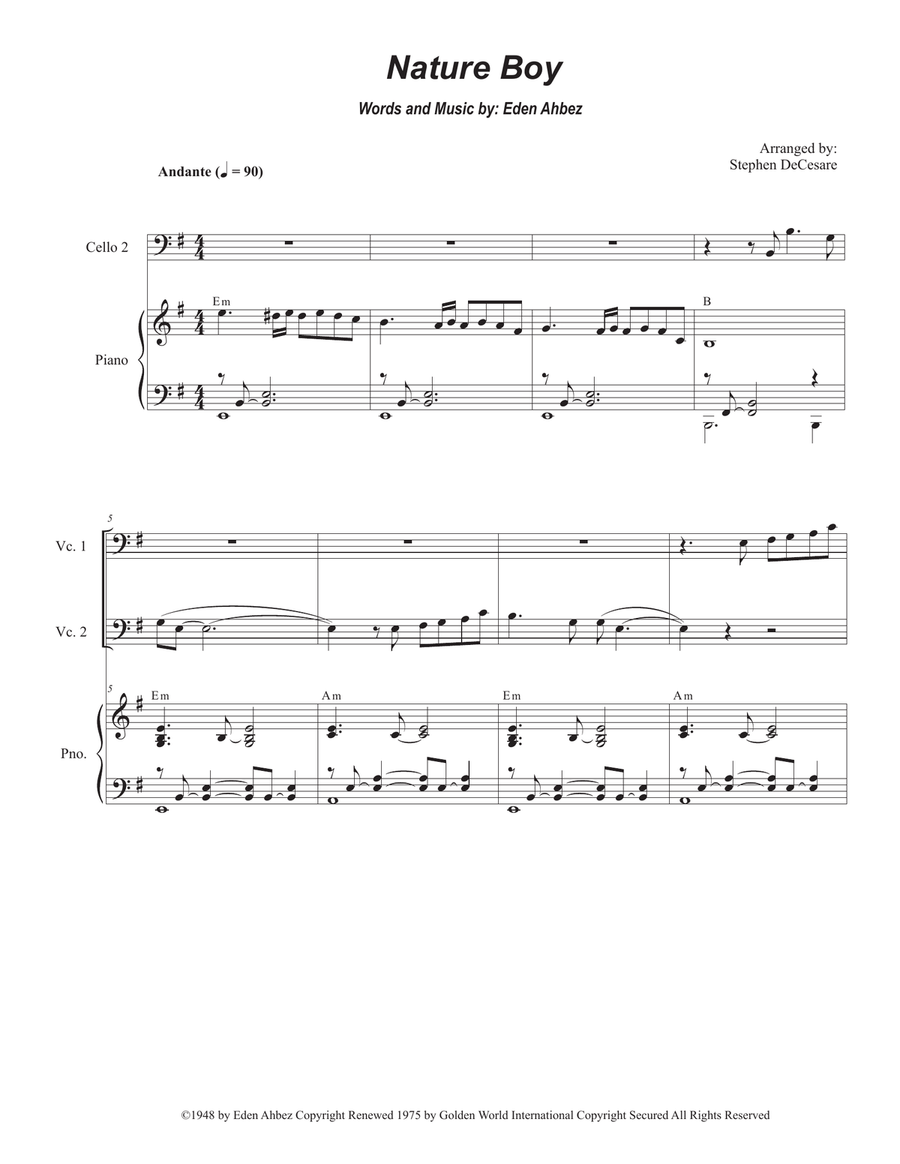 Nature Boy String Duet scores gallery preview page 1