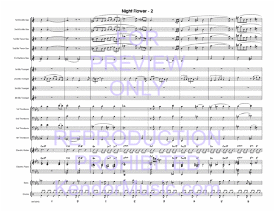 Night Flower (Full Score) Jazz Ensemble scores gallery preview page 3
