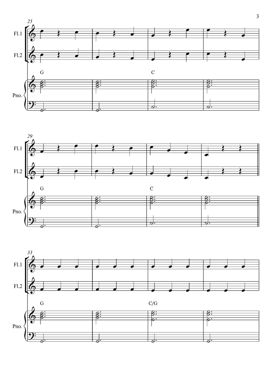 Chopsticks Chopsticks Flute Duet scores gallery preview page 3