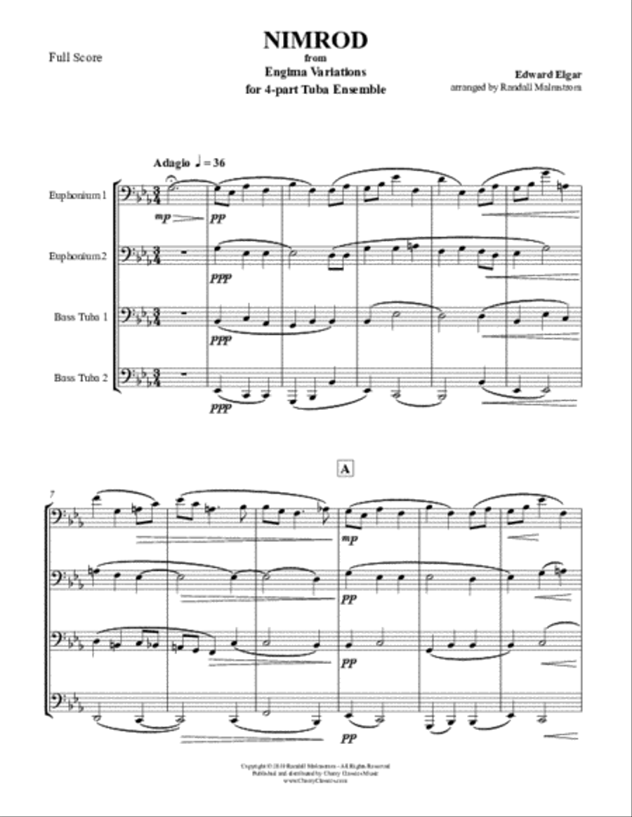 Nimrod from Enigma Variations for 4-part Tuba Ensemble 4-Part scores gallery preview page 2