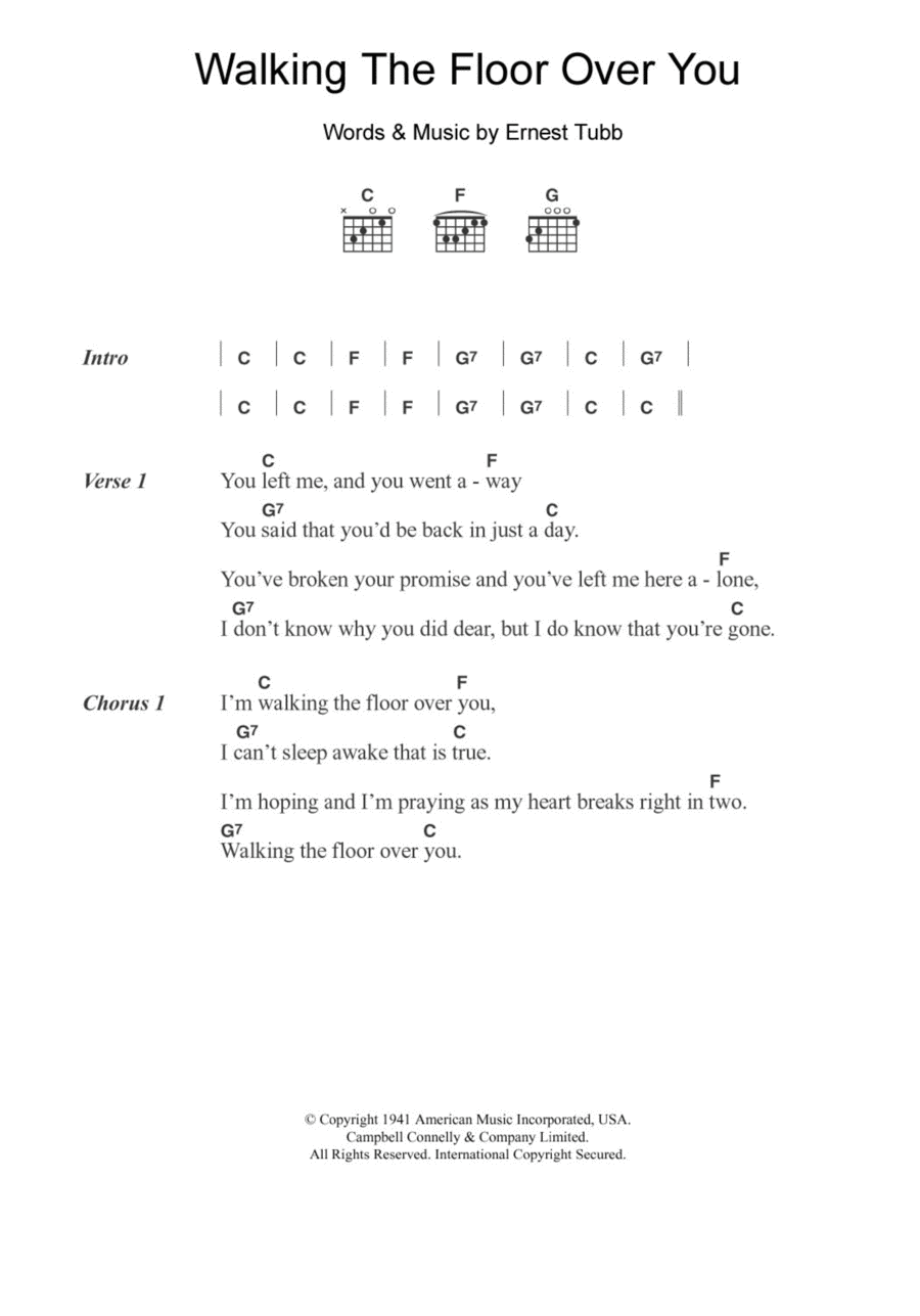 Walking The Floor Over You Electric Guitar scores gallery preview page 1