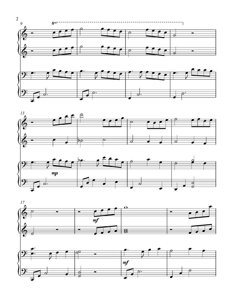 Beauty And The Beast 1 Piano, 4-Hands scores gallery preview page 3