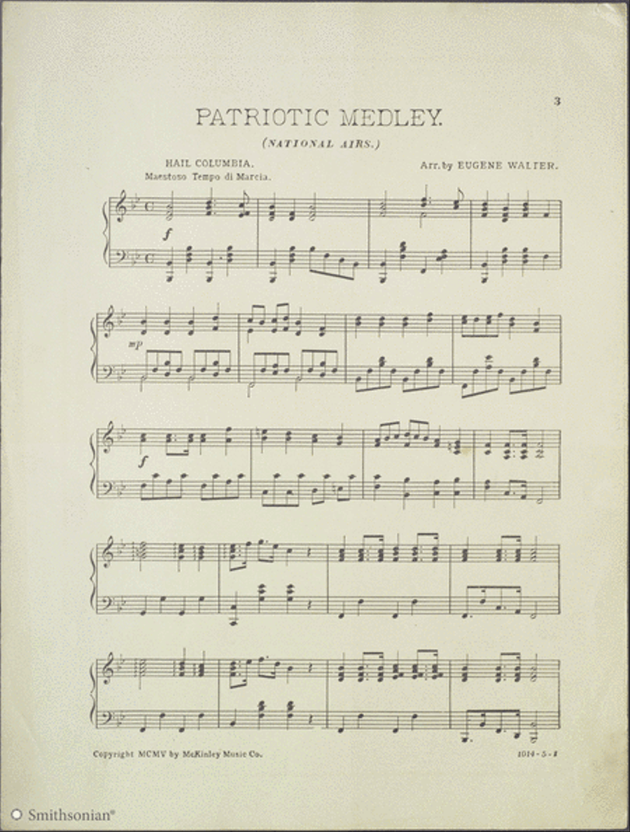 Patriotic Medley (National Airs) Piano Solo scores gallery preview page 3