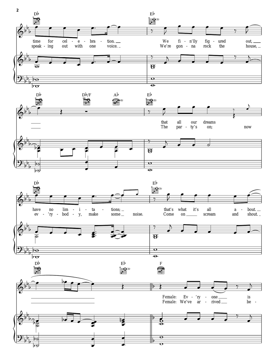 We're All In This Together (Graduation Version) (from High School Musical 3: Senior Year) Piano, Vocal, Guitar scores gallery preview page 2