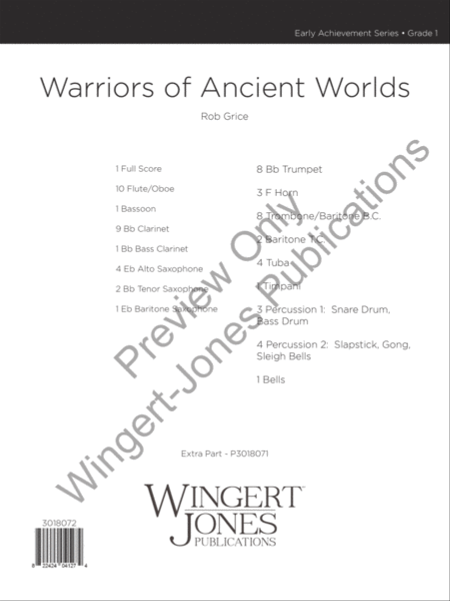 Warriors of Ancient Worlds Concert Band scores gallery preview page 2